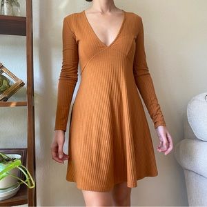 Forever 21 rib knit marigold skater dress sz S